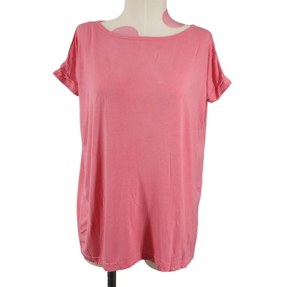 Women's Piko Girl Flowy Soft Pink Blouse Shirt Top Medium Bamboo Oversized Fit